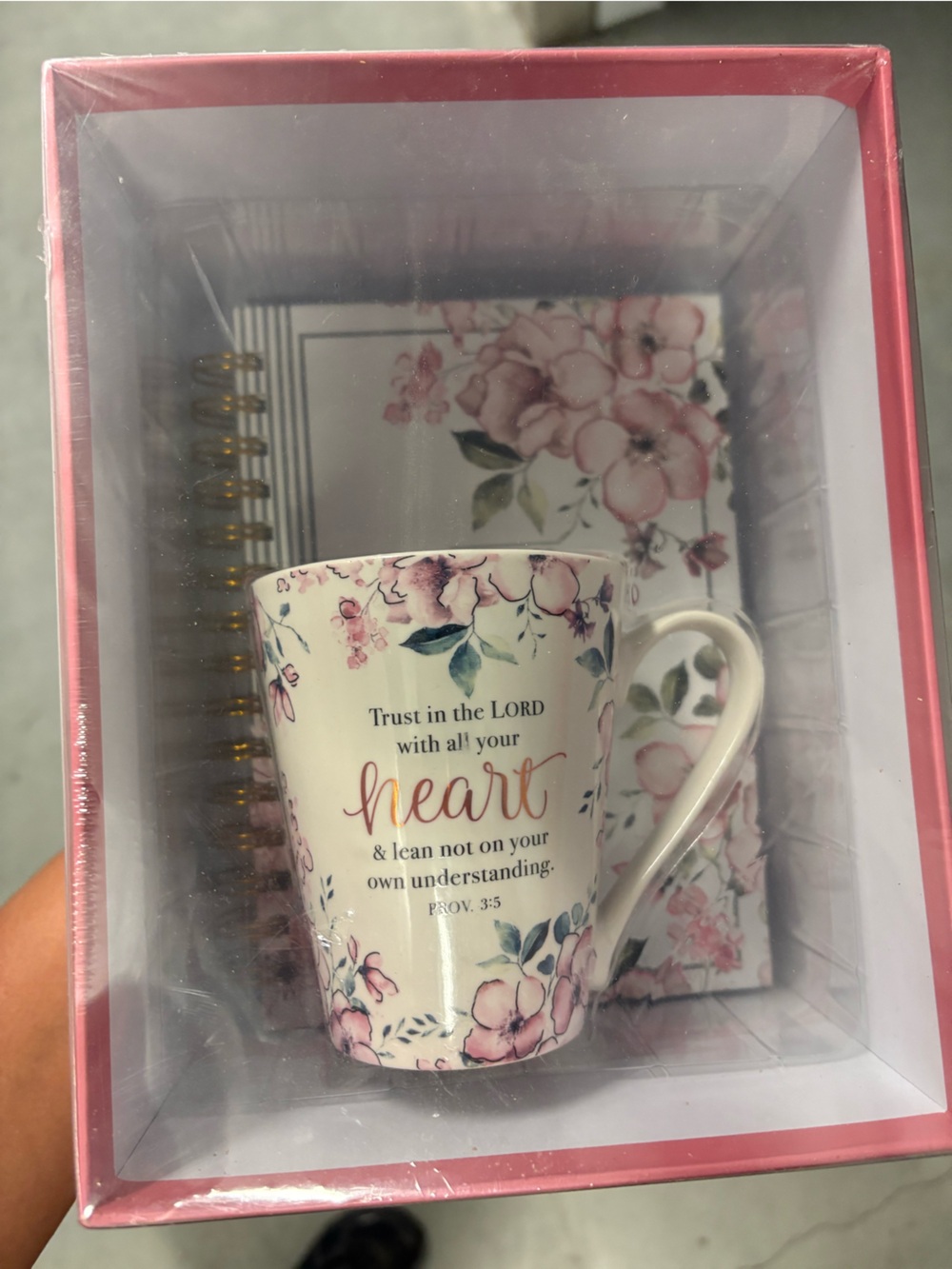 Floral Ceramic Mug & Notebook Gift Set - sealed- encouragement or get well gift